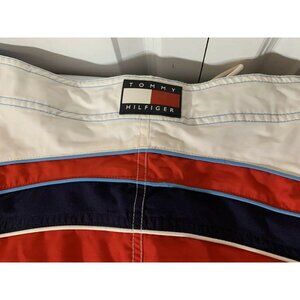 Tommy Hilfiger Flag Color Block Board Surf Swim Trunks Shorts Men’s Sz XXL Red‎